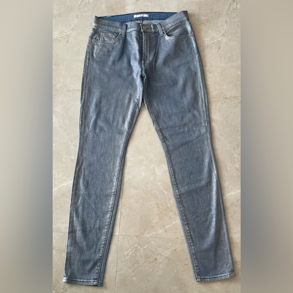 7 For All Mankind Jeans Med Wash Ankle Skinny Size 28 Zipper Closure 5 Pocket